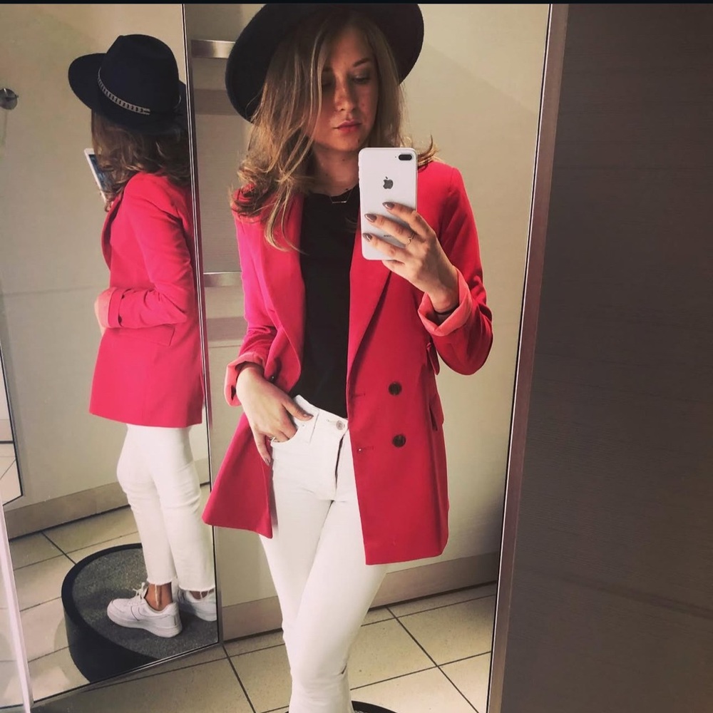 Topshop Bold Red Suit Jacket